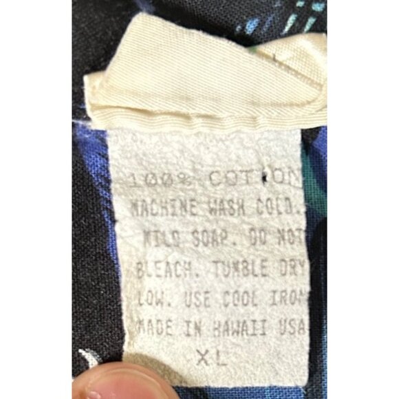 Royal Creations Men’s Hawaiian Shirt XL Blue Sailboat Sunset Tropical Floral - Picture 8 of 10